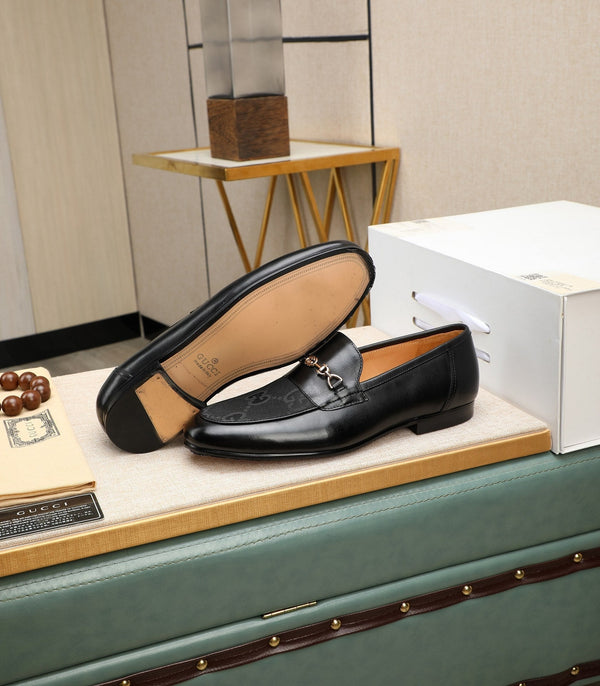 GG Men's Loafer Black Cowhide Canvas 526011