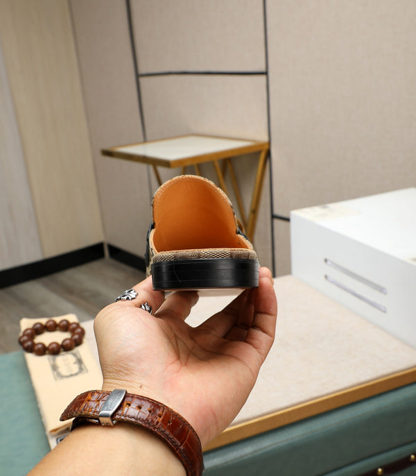 GG Men's Interlocking GG Mule Brown Denim 111477