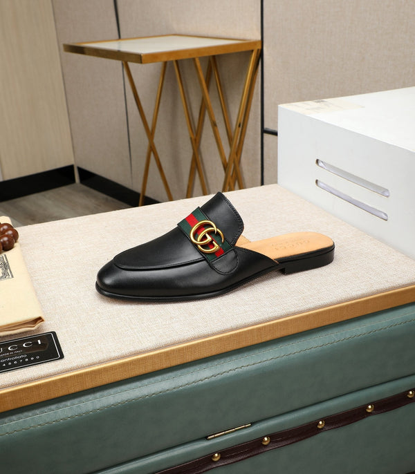 GG Men's Interlocking GG Mule Black Cowhide 111485