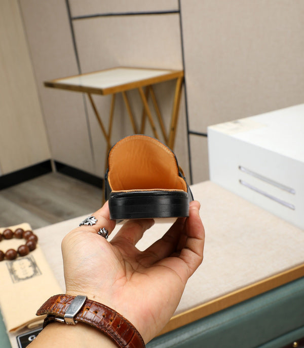 GG Men's Interlocking GG Mule Black Cowhide 111485