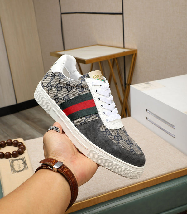 GG Men's Sneaker Grey Suede Canvas 487992