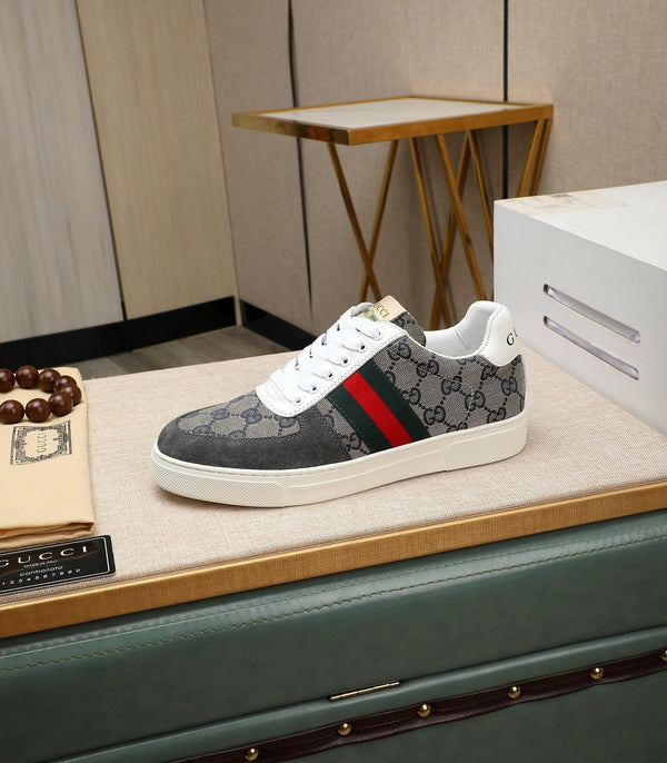 GG Men's Sneaker Grey Suede Canvas 487992