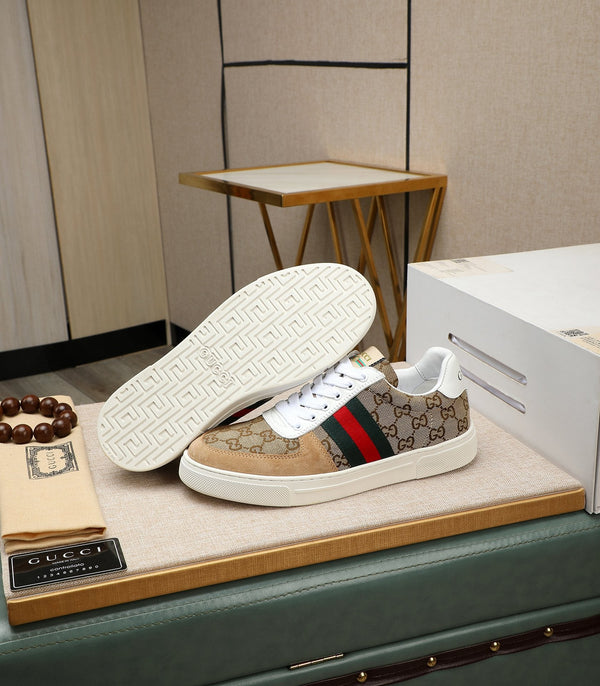 GG Men's Sneaker Brown Suede Canvas 487993