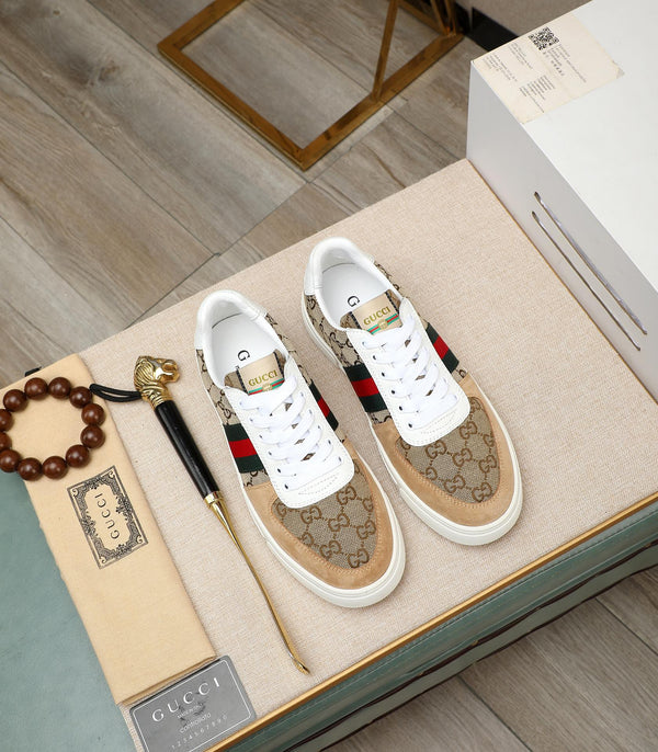 GG Men's Sneaker Brown Suede Canvas 487993