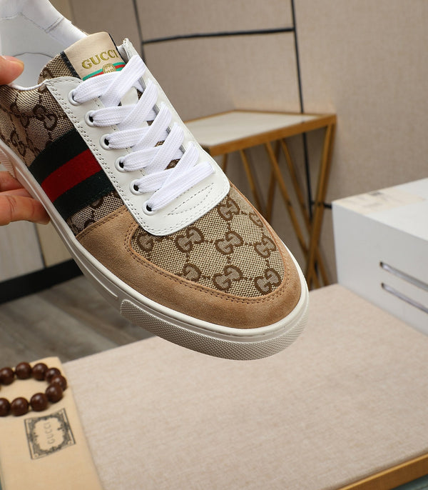 GG Men's Sneaker Brown Suede Canvas 487993