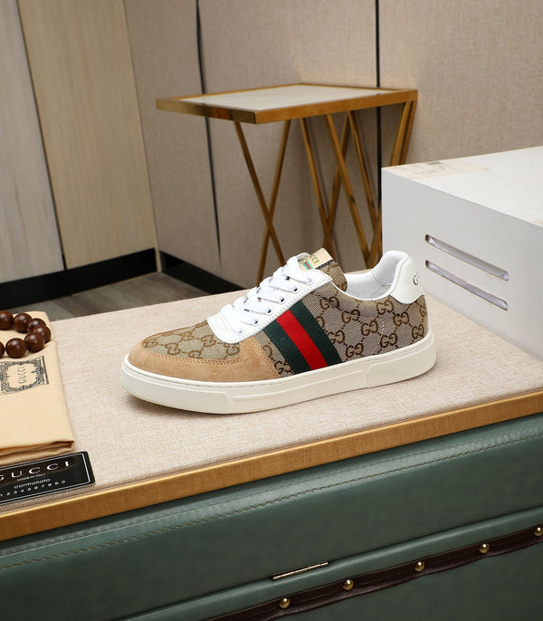 GG Men's Sneaker Brown Suede Canvas 487993