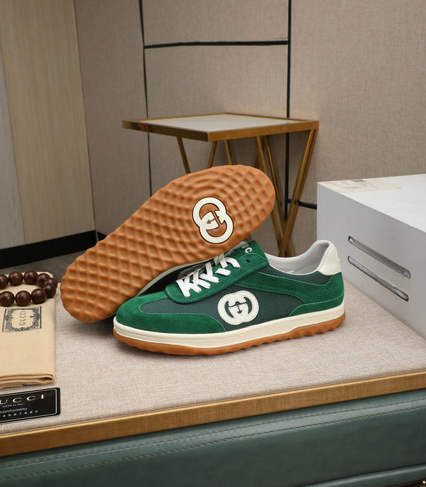 GG Men's G75 Sneaker Green Mesh Suede 270520