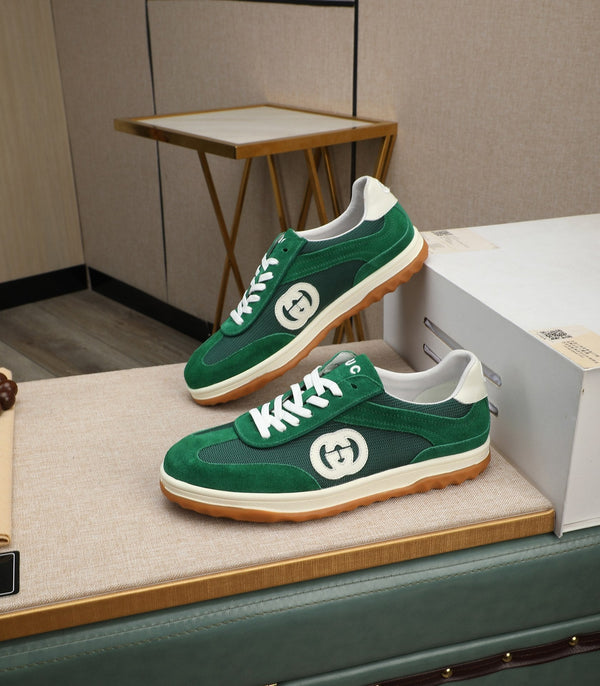GG Men's G75 Sneaker Green Mesh Suede 270520