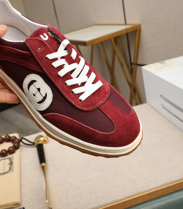 Sneaker GG G75 da uomo in pelle scamosciata rossa 270521