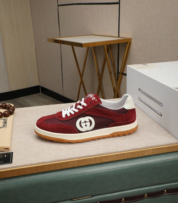 Sneaker GG G75 da uomo in pelle scamosciata rossa 270521