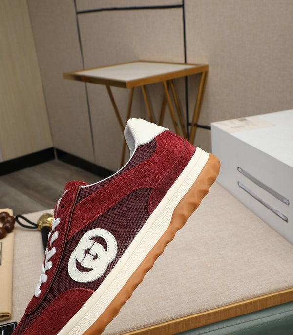 Sneaker GG G75 da uomo in pelle scamosciata rossa 270521