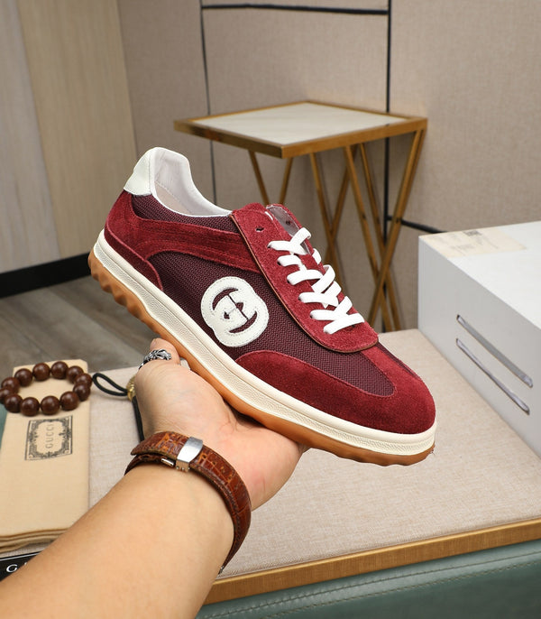 Sneaker GG G75 da uomo in pelle scamosciata rossa 270521