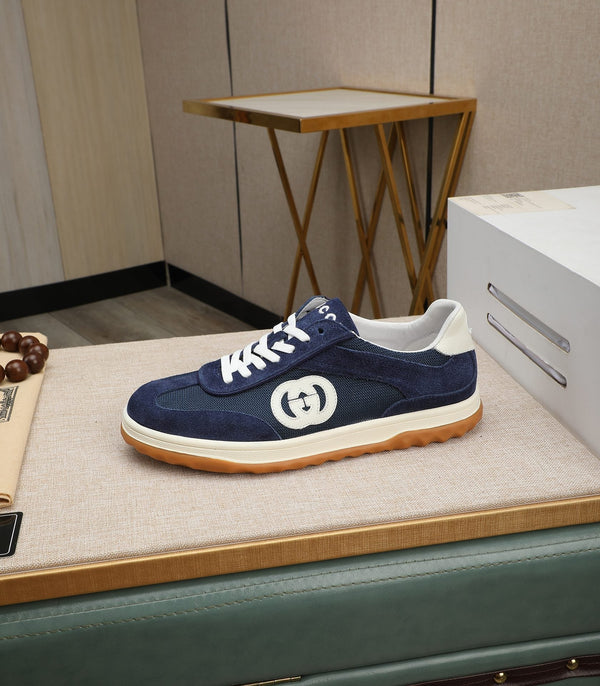 Sneaker GG G75 da uomo in pelle scamosciata blu navy 270522