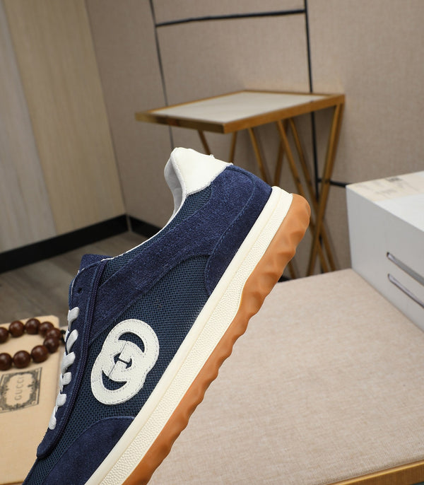 Sneaker GG G75 da uomo in pelle scamosciata blu navy 270522