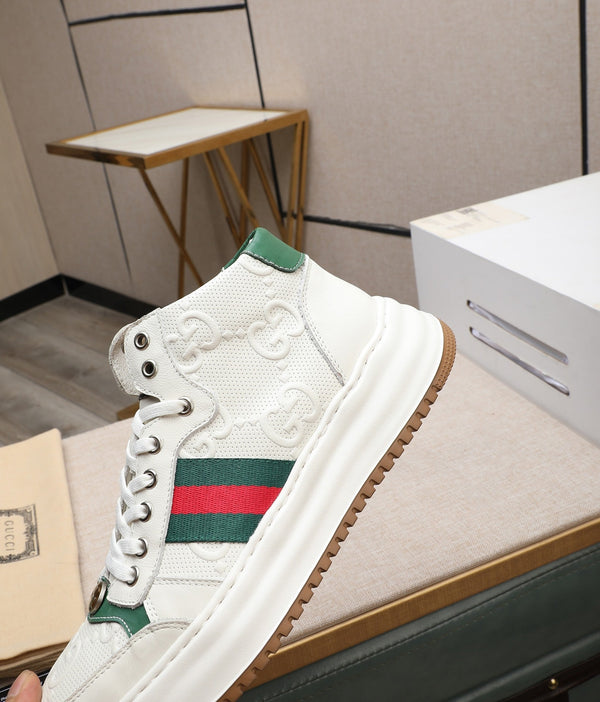 GG Men's Screener Sneaker White Cowhide 440159