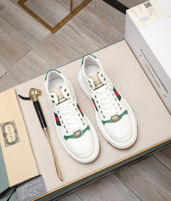 GG Men's Screener Sneaker White Cowhide 440159