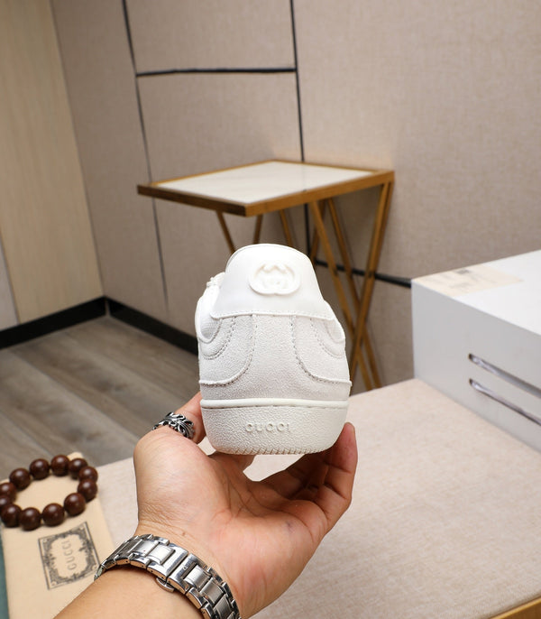 GG Men's G75 Sneaker White Mesh Suede 477880