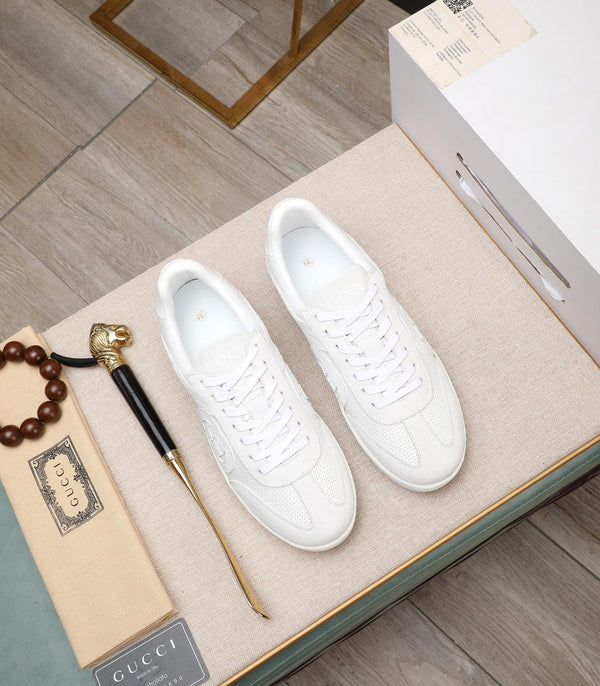 GG Men's G75 Sneaker White Mesh Suede 477880