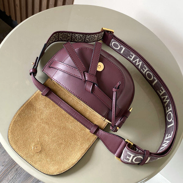 Loewe Mini Gate Dual Bag Burgundy Calfskin