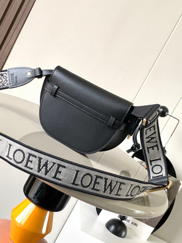 Sac Mini Gate Dual Loewe en cuir de veau noir