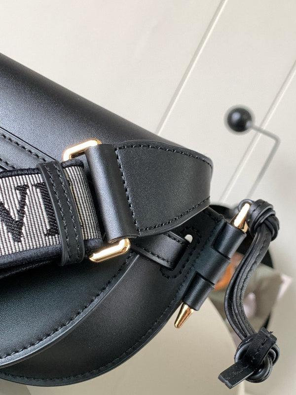 Sac Mini Gate Dual Loewe en cuir de veau noir