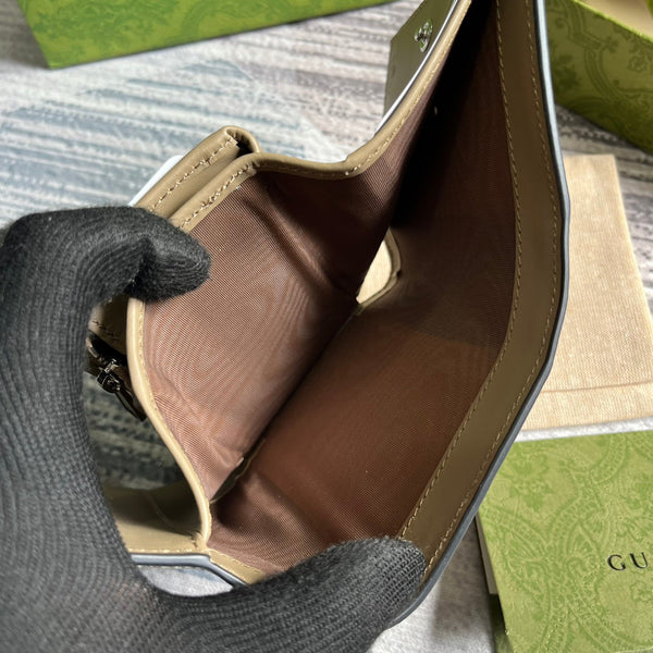 MINI PORTAFOGLIO 11 IN TELA BEIGE MIX MARRONE