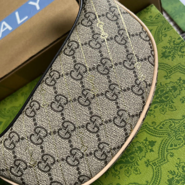 BORSA MINI OPHIDIA GG 20 IN TELA BEIGE KHAKI