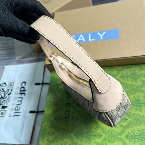 BORSA MINI OPHIDIA GG 20 IN TELA BEIGE KHAKI