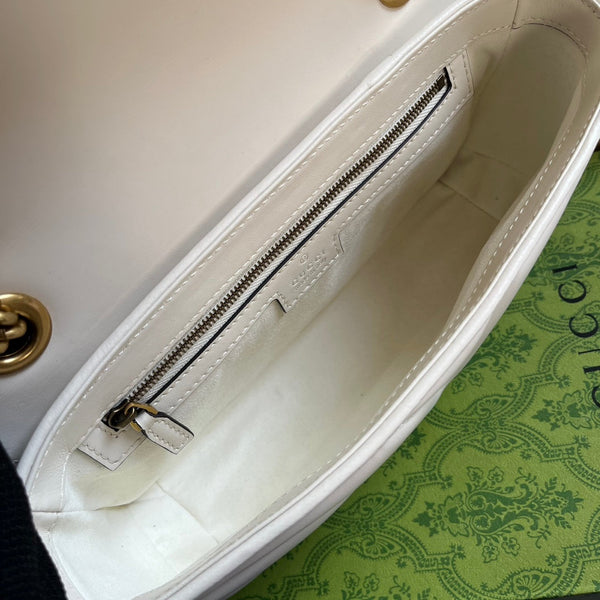 BORSA GG MARMONT MEDIUM 26 IN PELLE DI AGNELLO BIANCA