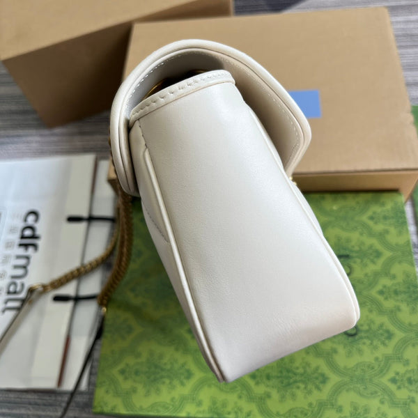 BORSA GG MARMONT MEDIUM 26 IN PELLE DI AGNELLO BIANCA