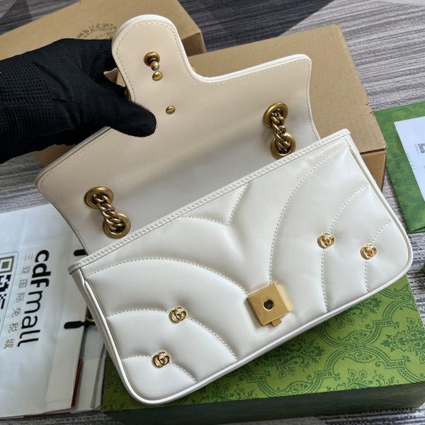 BORSA GG MARMONT MEDIUM 26 IN PELLE DI AGNELLO BIANCA