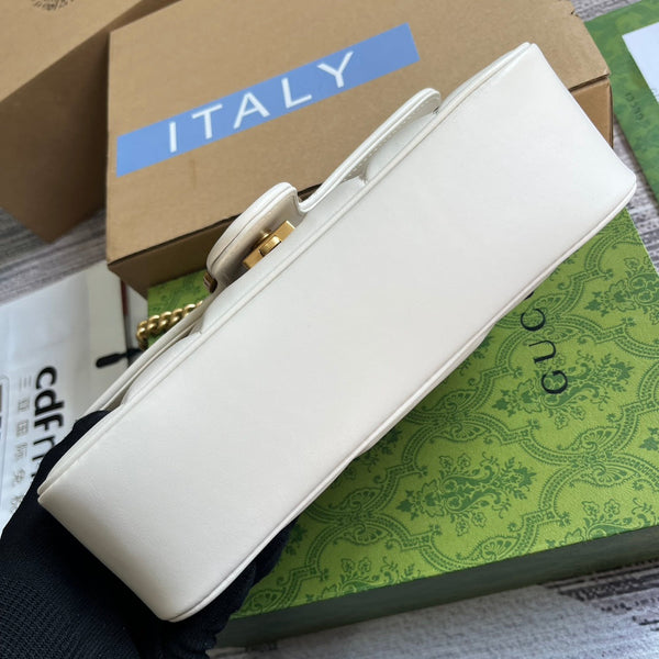 BORSA GG MARMONT MEDIUM 26 IN PELLE DI AGNELLO BIANCA