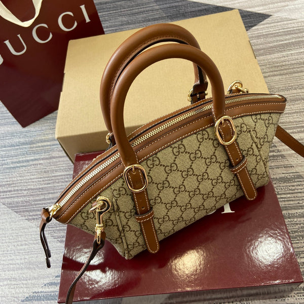 GG Padlock 31 Bag Beige Brown Canvas Leather 339644