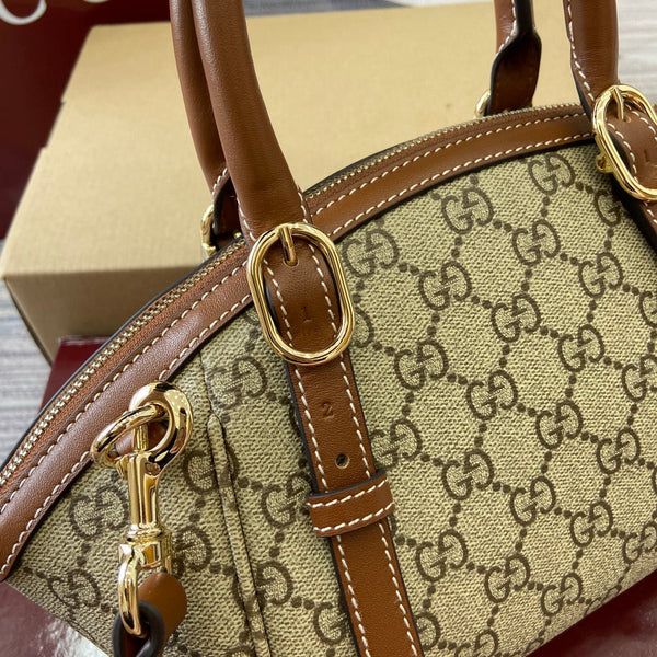 GG Padlock 31 Bag Beige Brown Canvas Leather 339644