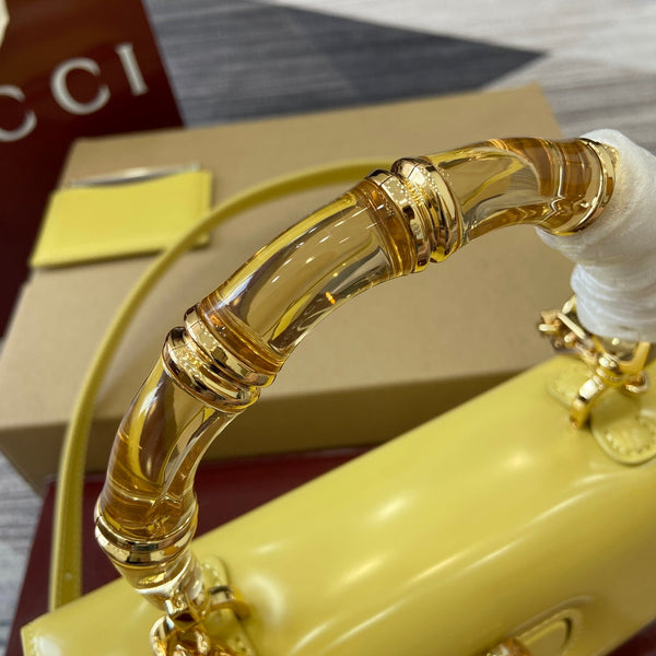 Gucci Bamboo Diva Bag Yellow Leather 339653