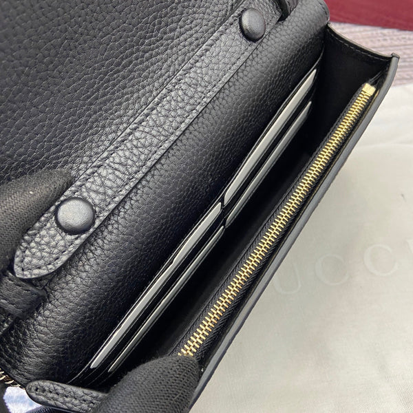 GG Dionysus Chain bag 20cm Black Grained Leather 339611