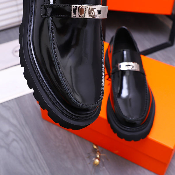 HM ICONE LOAFER GLOSSY BLACK CALFSKIN