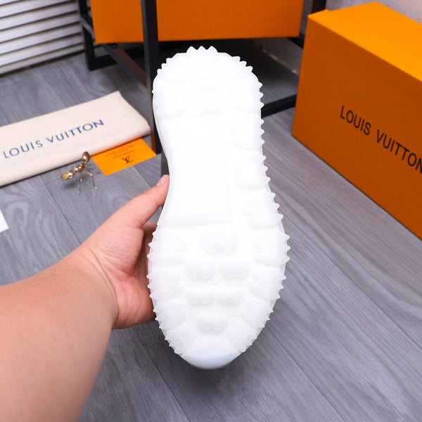 LV SNEAKER BLACK MIX NAVY BLUE CALFSKIN AND GREY MESH BREATHABLE