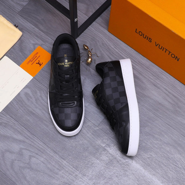 LV TRAINER SHOES IN BLACK DAMIER CALFSKIN