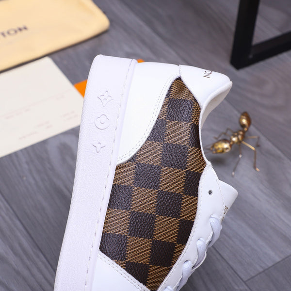 LV TRAINER SHOES IN WHITE MIX BROWN DAMIER CALFSKIN