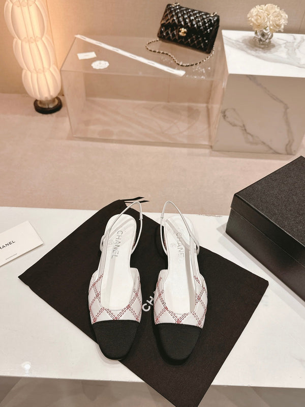 cc slingbacks 15 bianco rosso pelle di agnello ricamo grosgrain