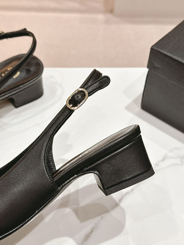 CC 2024 SLINGBACKS 40MM IN PELLE DI AGNELLO NERA