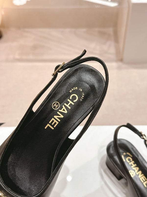 CC 2024 SLINGBACKS 40MM IN PELLE DI AGNELLO NERA