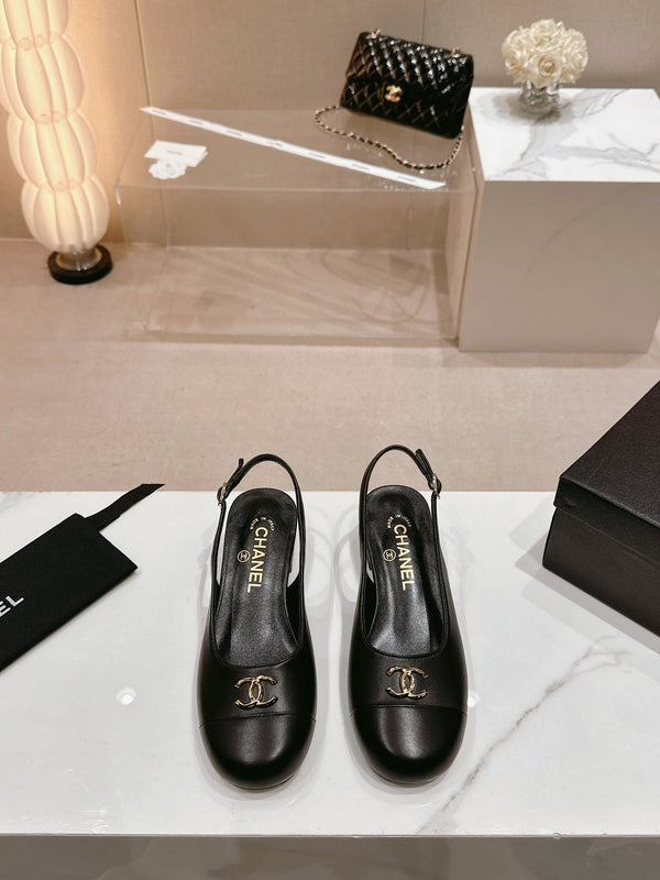 CC 2024 SLINGBACKS 40MM IN PELLE DI AGNELLO NERA