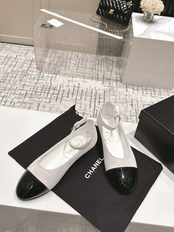 CC Mary Jane White Suede And Cowhide