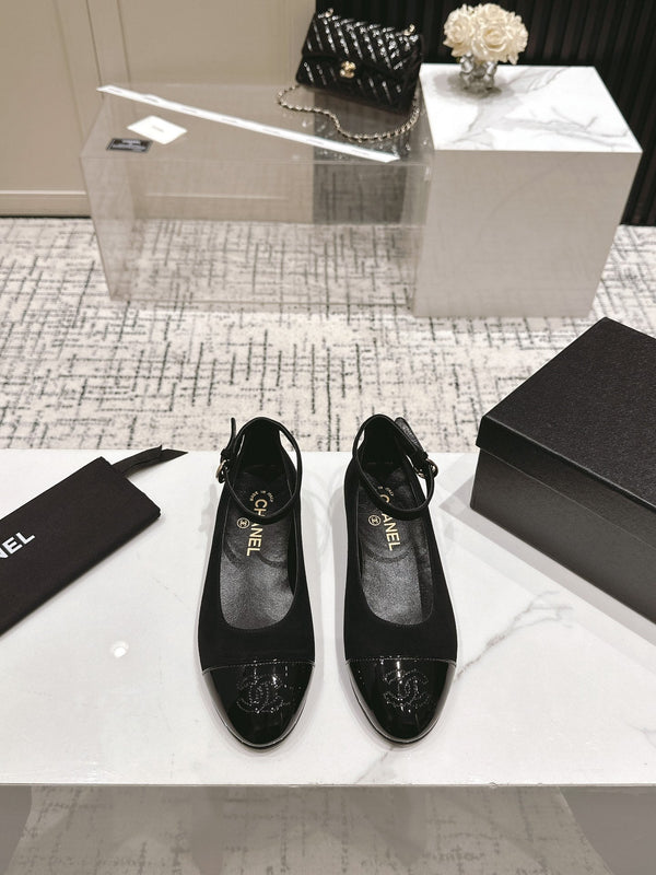 CC Mary Jane Black Suede And Cowhide