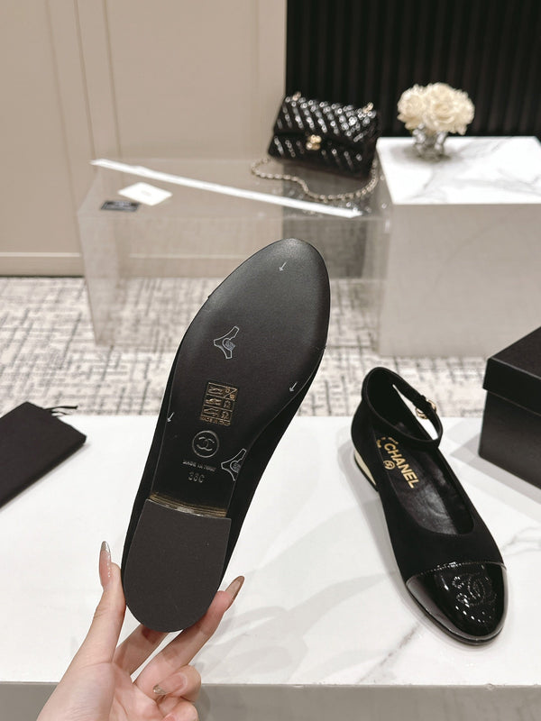 CC Mary Jane Black Suede And Cowhide