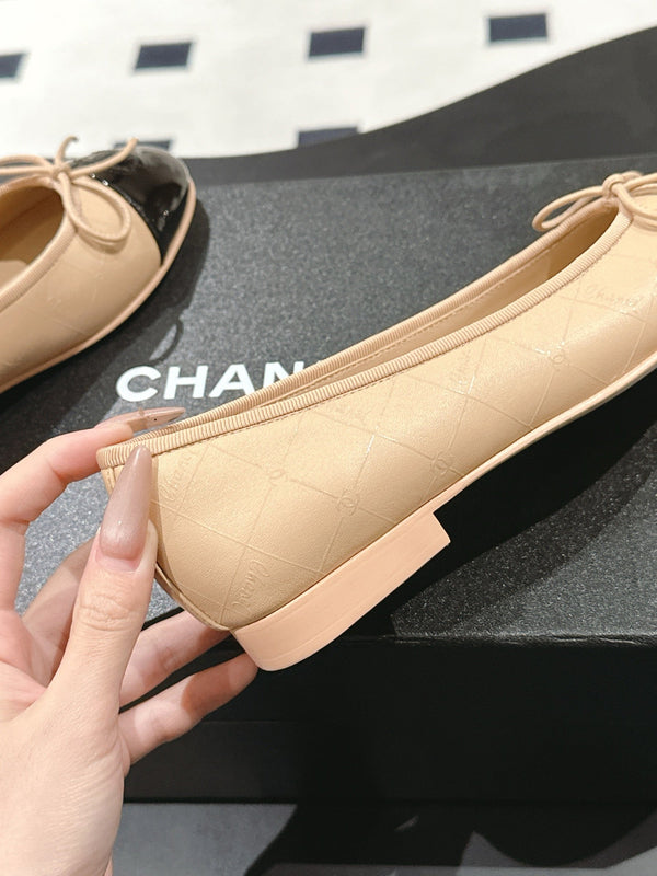 cc 25c ballerina modello cross line beige pelle di agnello 237484