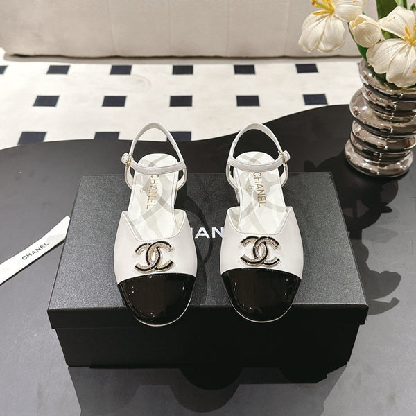 cc 25p mary jane white lambskin black grosgrain 237514