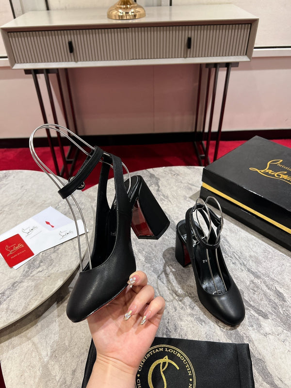 CL Miss Sab Sling Pumps 85mm Nappa Leather Black